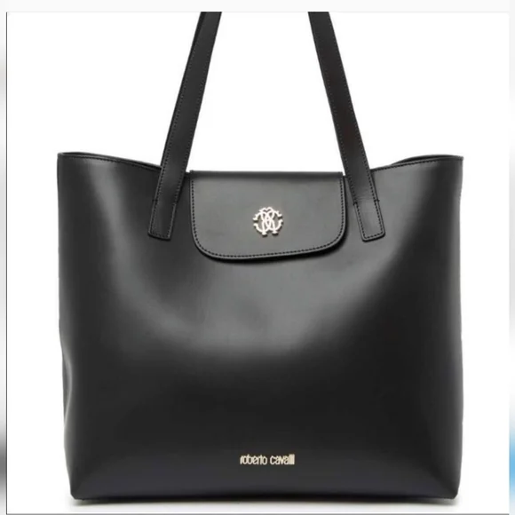 ROBERTO CAVALLI Black Leather Tote